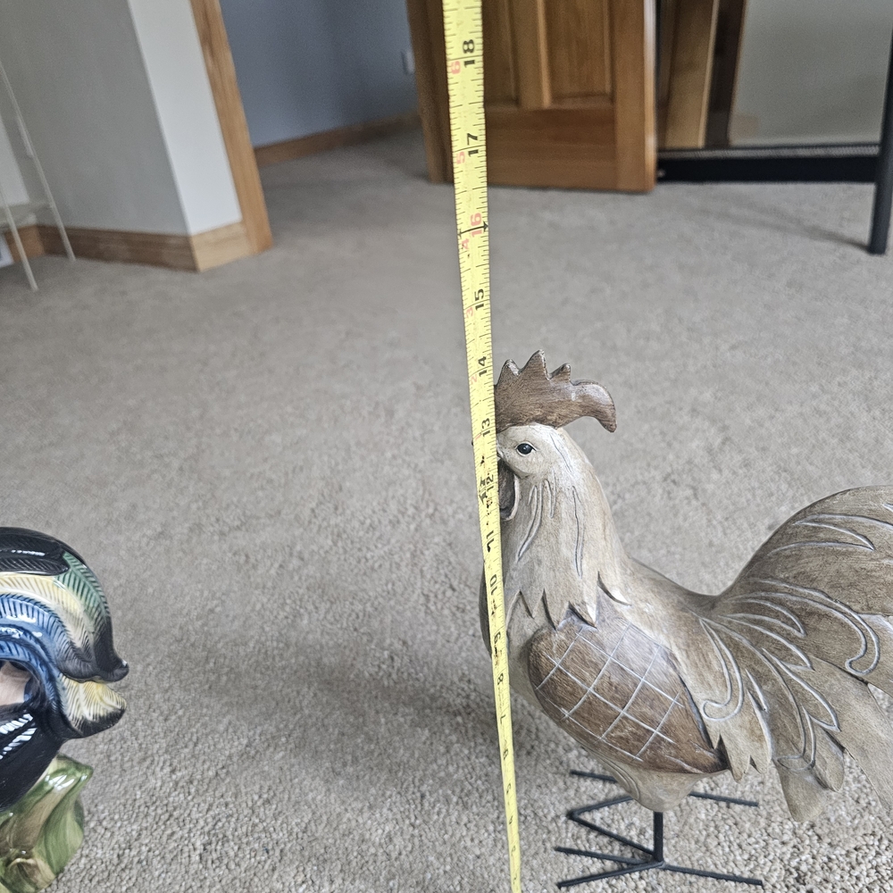Rustic Brown Rooster Figurine - Picture 2 of 2